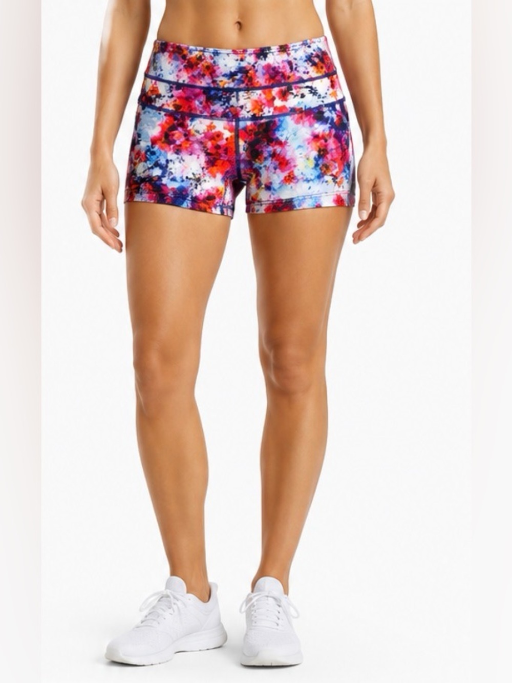 Athleta Floral Print Running Workout Shorts Size Small